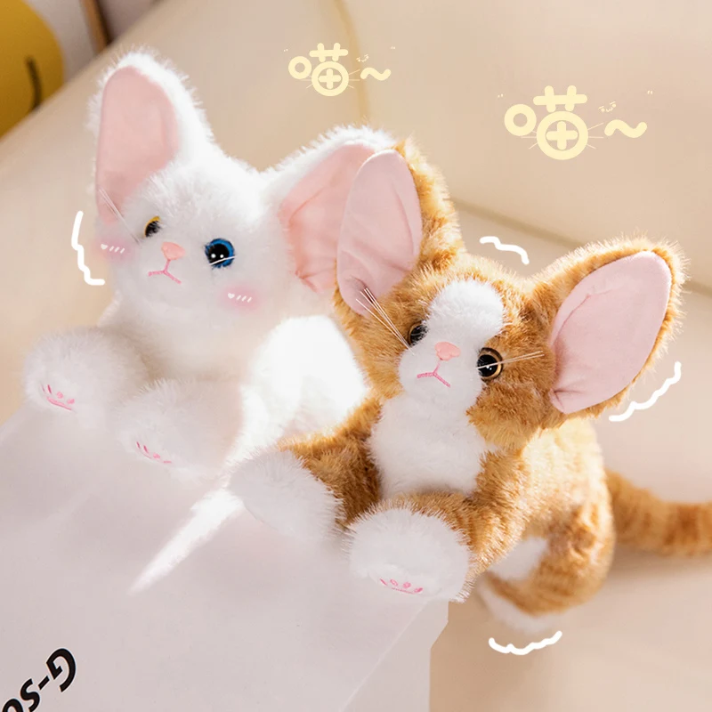 Realistici giocattoli di peluche gatto realistici gattino di peluche morbido modello Devon Rex animali decorazione della stanza compleanno regalo di Natale