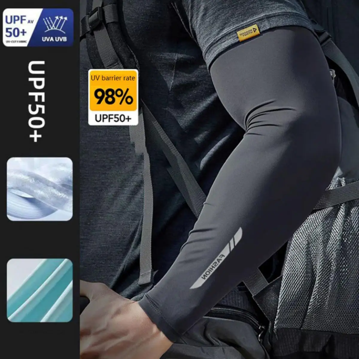 Summer Sunscreen Sleeves Men\'s Ice Silk Sleeves Anti UV Riding Outdoor Arm Covers Ice Silk Sleeves