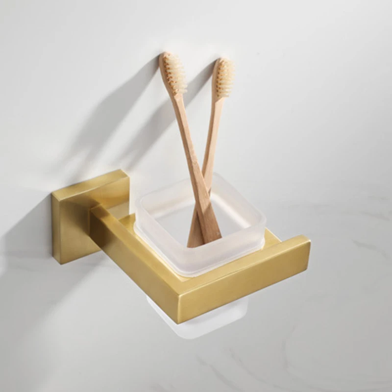 نحى الذهب الحمام الأجهزة الفولاذ المقاوم للصدأ منشفة رف كأس رف ورق المرحاض رف فرشاة المرحاض هوك اكسسوارات الحمام #5