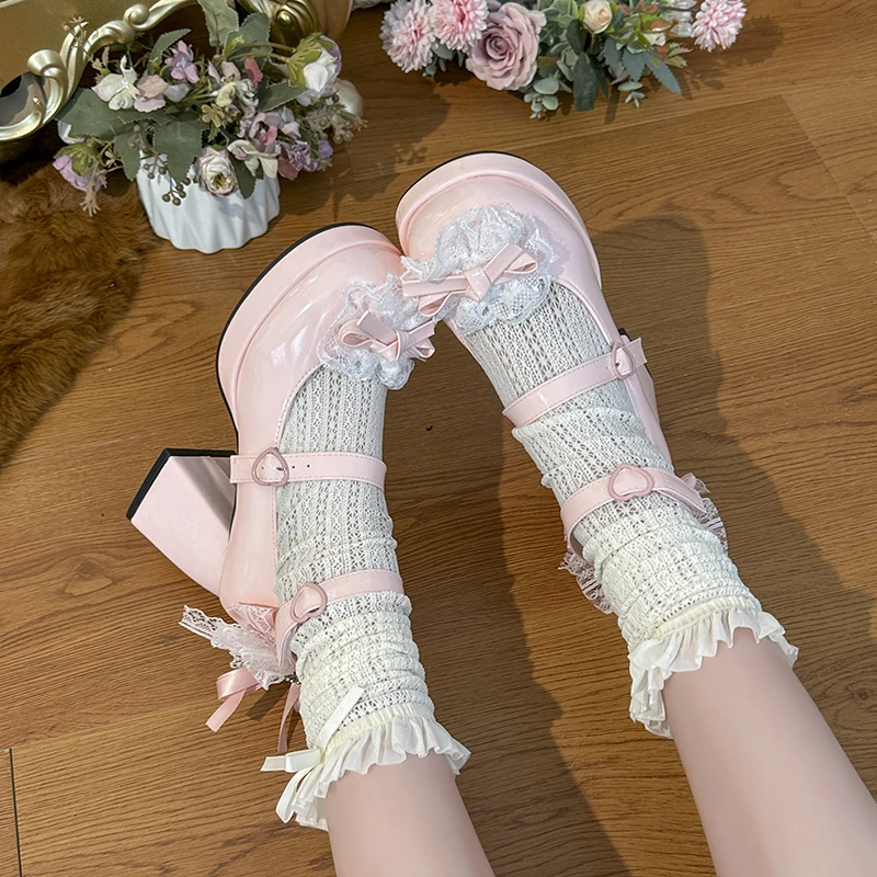 

Butterfly knot Mary Jane Shoes Women's Fashion Round Toe Light Mouth Belt Platform Non-Slip Autumn Single Shoes