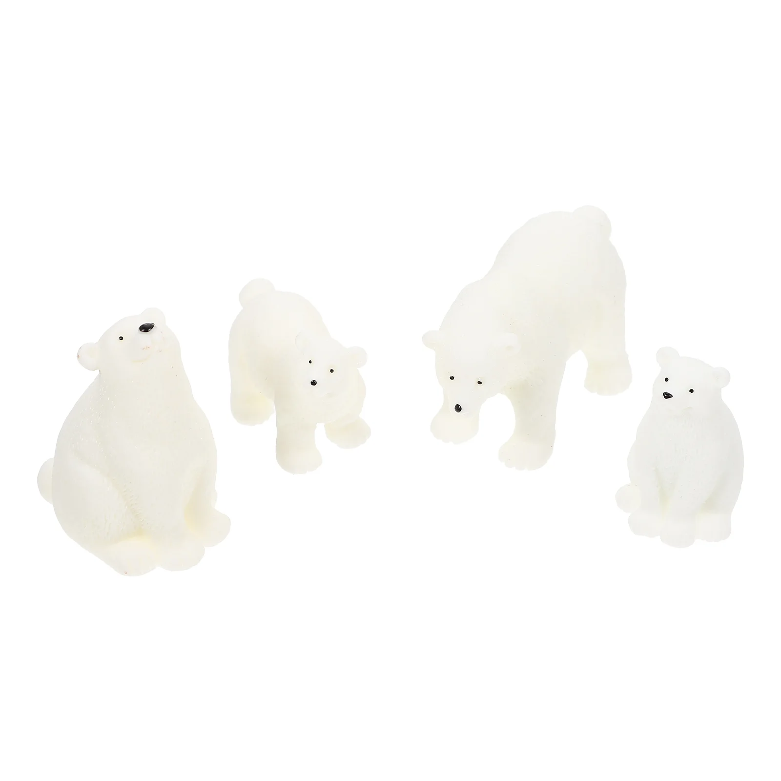 Polar Bear Model Animals Statue Ornaments Adornments White Decor Desktop Models