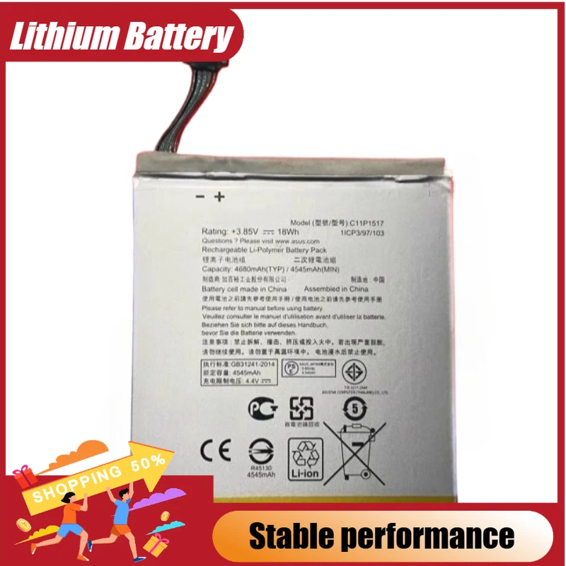 

Tablet PC Battery 3.85V 4680mAh C11P1517 for ASUS Zenpad 10 Z300M Z301MFL Z300CNL Z301M Z301MF P00C P028 Brand-New High Quality