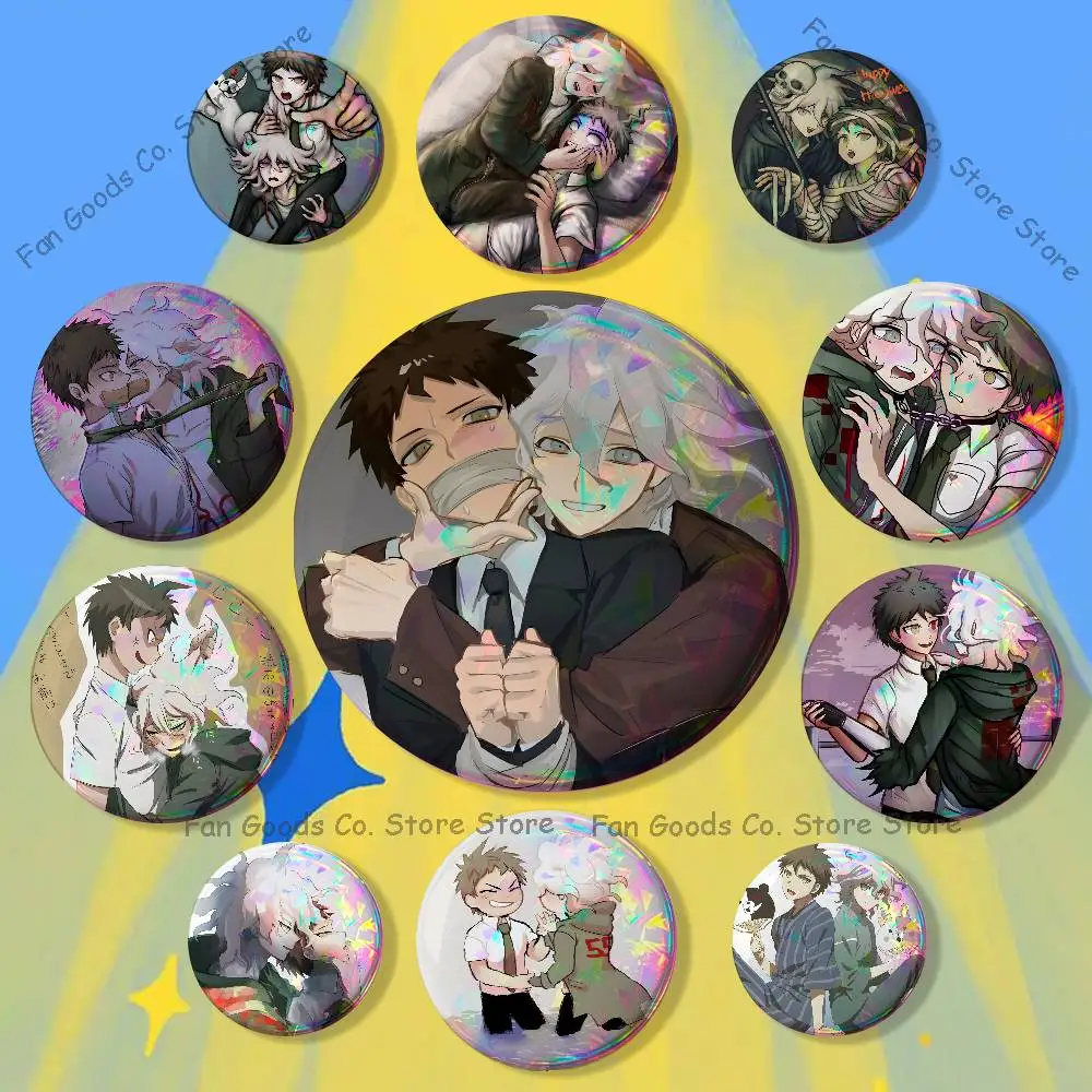 Nagito Hajime Komahina Brooches for Backpack Accessories 25mm,32mm,48mm,58mm,75mm Round Enamel Pins Cartoon Badge