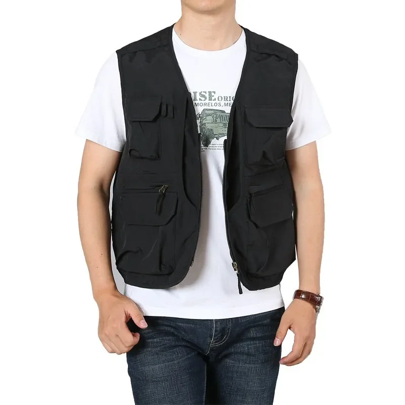 Chaleco bordado para hombre, abrigo de caza, ropa de trabajo al aire libre, chaquetas sin mangas, talla grande