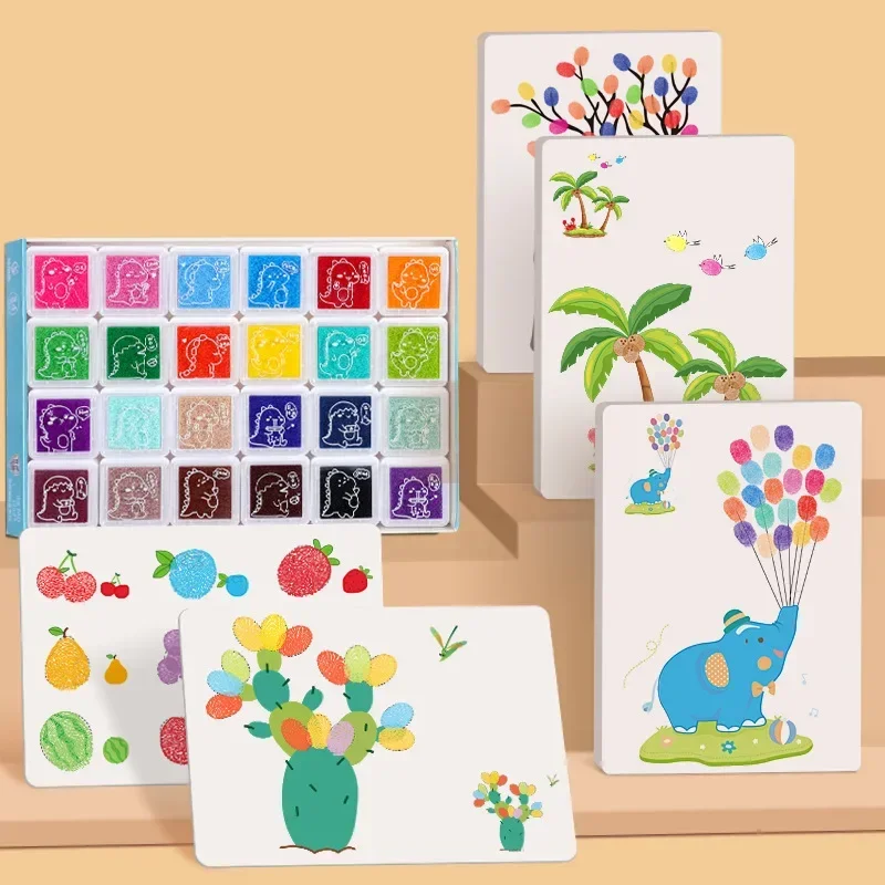 16/32 Uds DIY pintura con los dedos juguetes de dibujo para chico creativo para colorear Graffiti garabatos Montessori juguete educativo regalo de guardería
