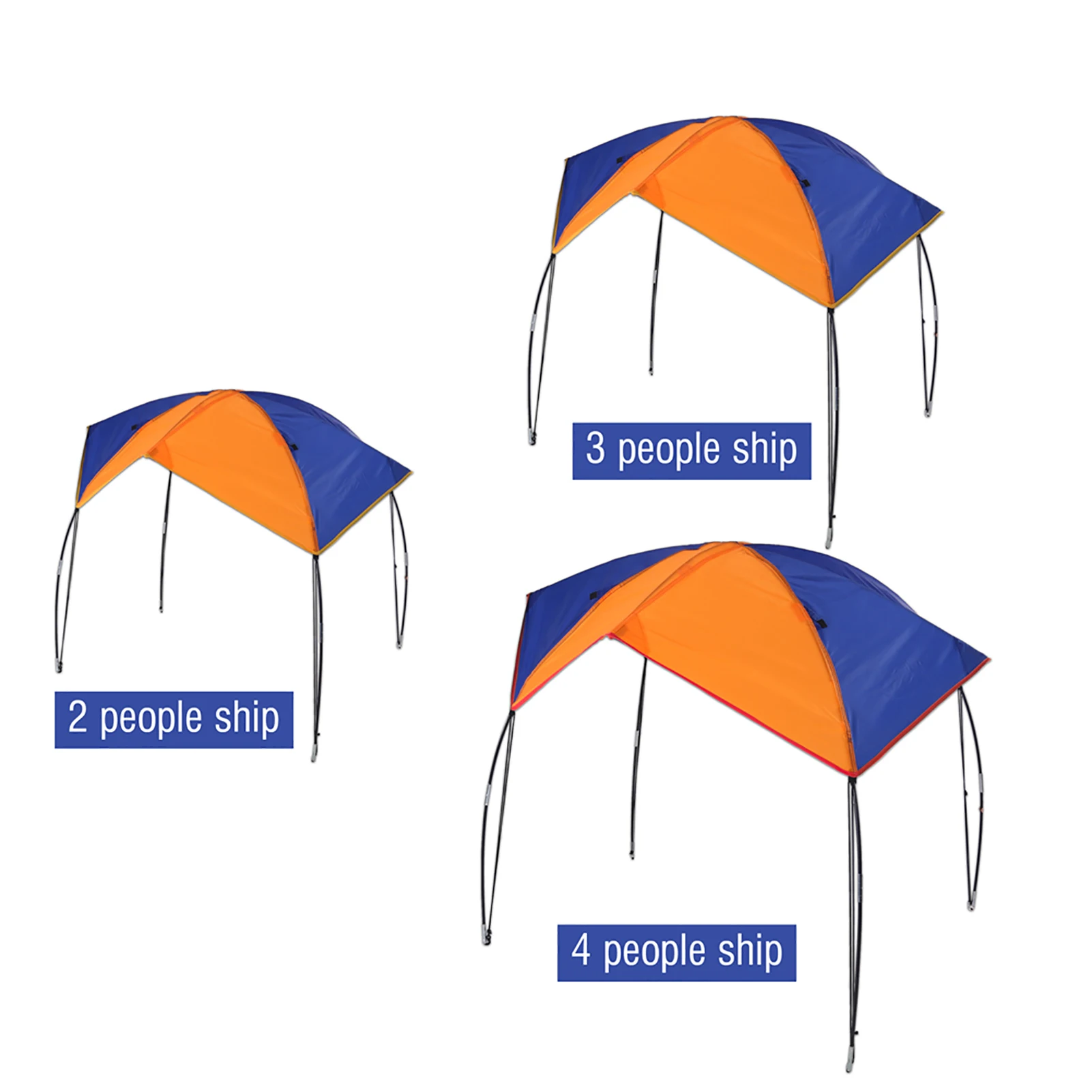 2‑4 Persons Boat Sun Shelter Sailboat Awning Cover Fishing Canopy Tent Sun Shade Boat Sun Shelter Boating Shade