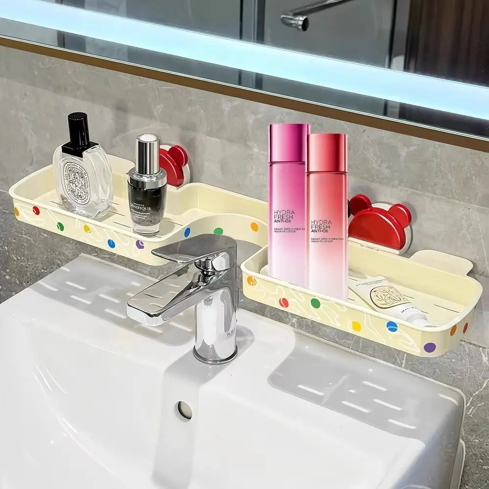

No-drill Dopamine Faucet Rack Space-saving Suction Cup Design Wall-mounted Rack Wall Mounted Plastics Punch-free Rack