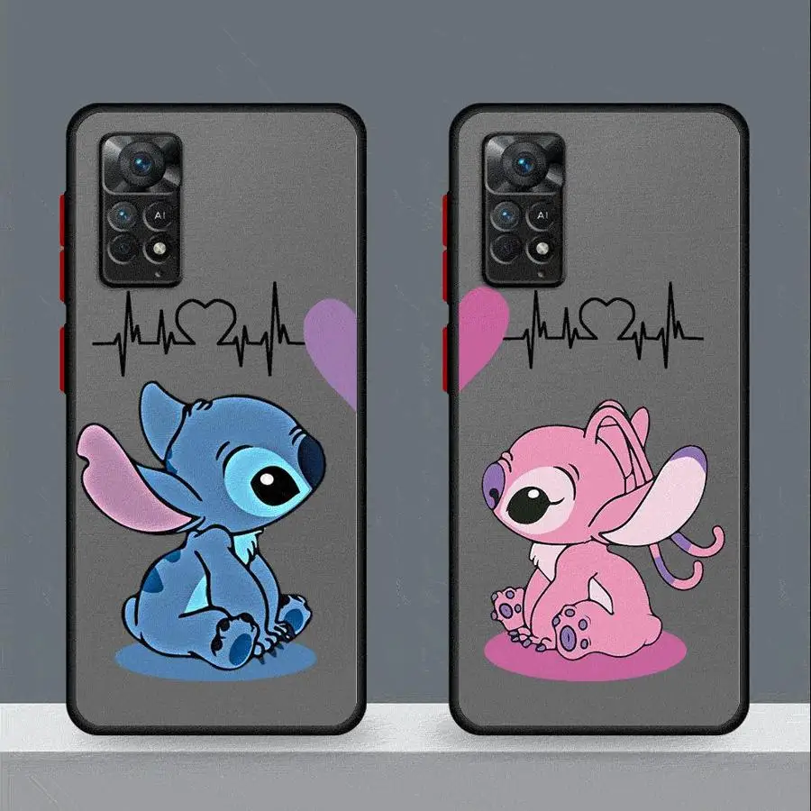 Casing ponsel lunak Matte, pelindung HP kartun Disney Stitch untuk Xiaomi Redmi Note 13 Pro11 Pro 10 Pro 8 9 9S 9T 12 Pro 5G 11S 12S