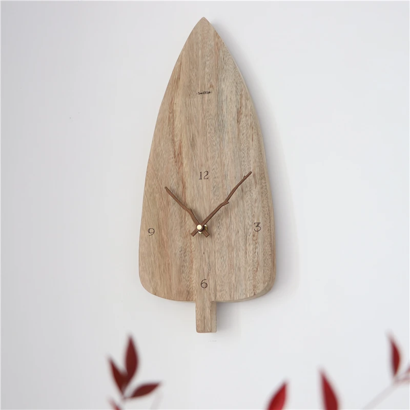 

Natural Wood Wall Clock "Tree of Life" Art Piece Wabi-Sabi Style 3D Carved Number Clock Unique Wall Decor for Living Room