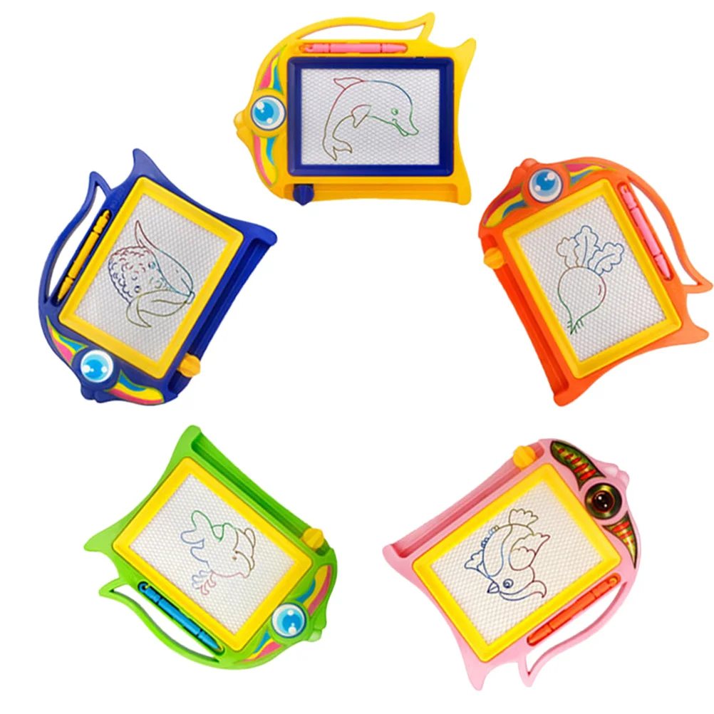 5Pcs Kids Magnetic Drawing Board Colorful Plastic Writing Board Educational Learning Tool for Hand Eye Coordination and