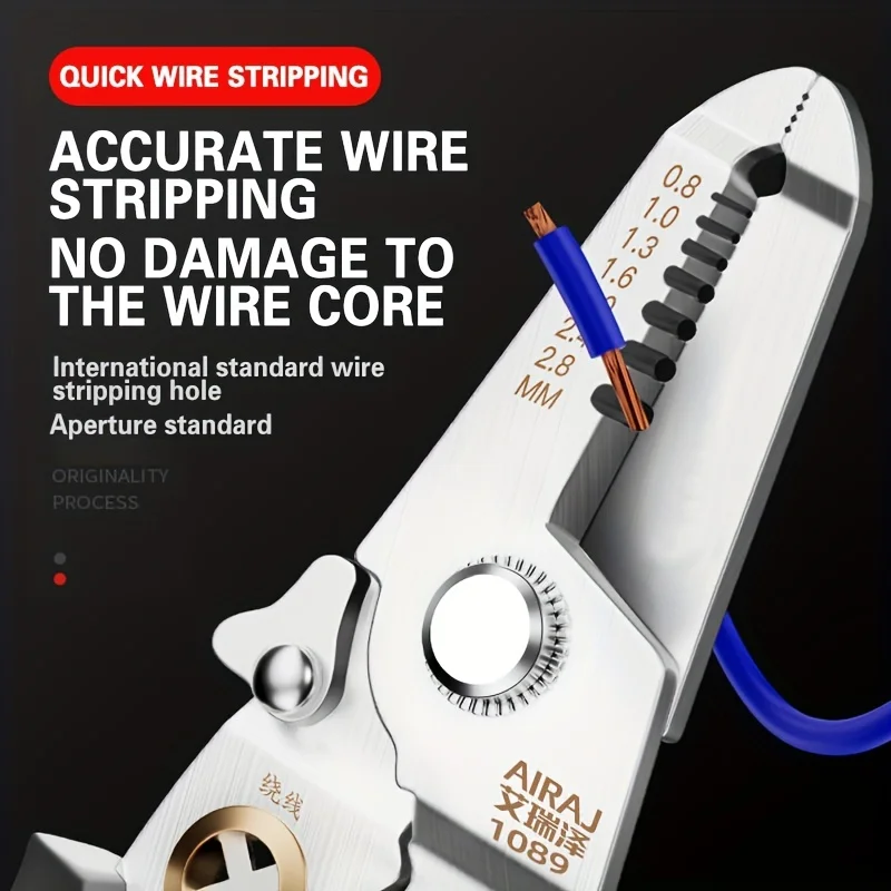 Wire Stripper Tools 6 In 1 Multitool Plier Crimper Cable Cutter Multifunctional Stripping Tool Crimping Pliers Terminal