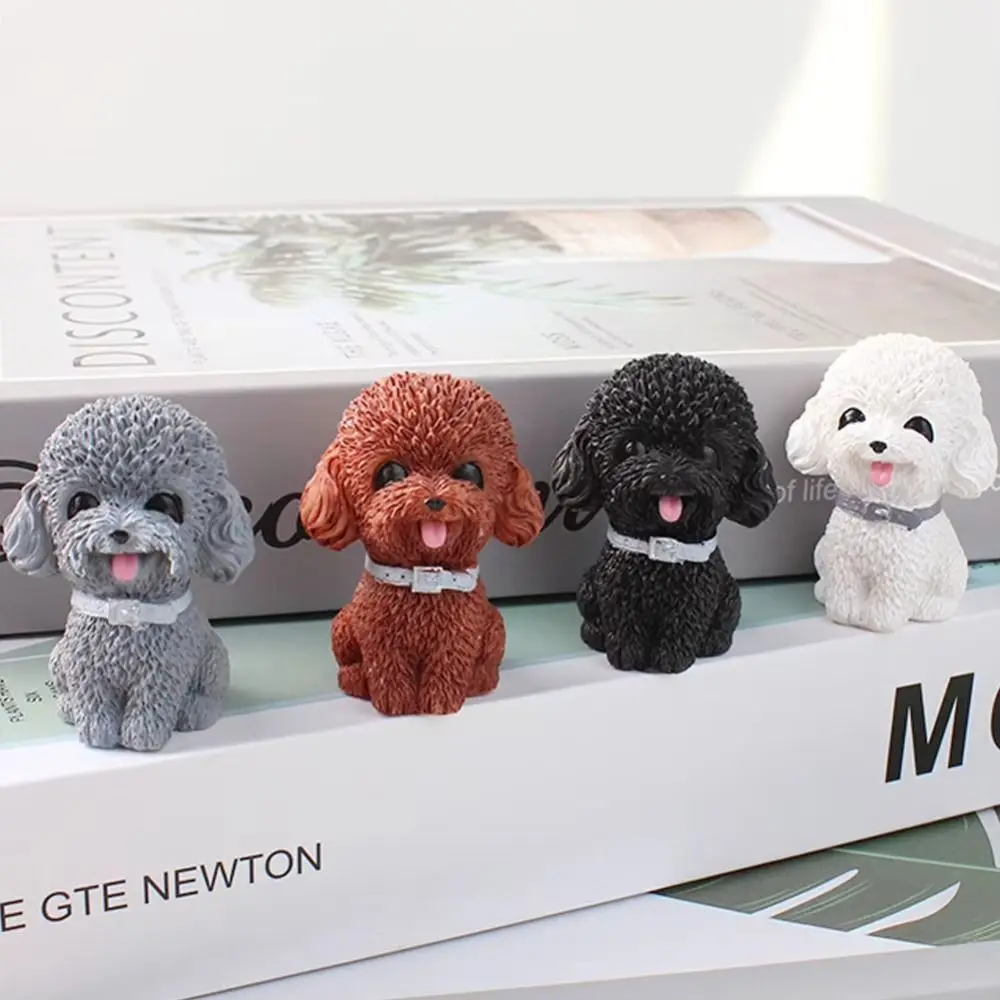 Car Accessories Resin Dog Figurine Desktop Model Cute Simulated Dog Animal Model Miniature Small Dog Ornament Children Kids