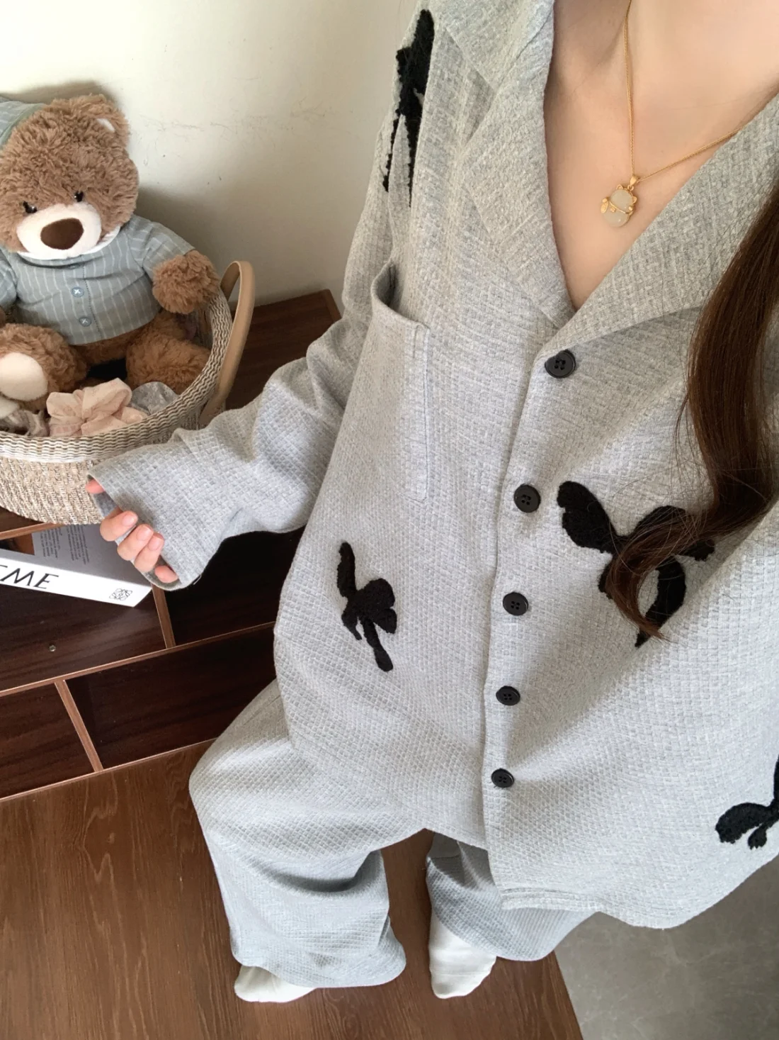 

Pure Cotton Sleepwear Women's Spring Autumn Casual Style Long Sleeve Knot Home Clothes Comfortable Soft Cotton Pajamas