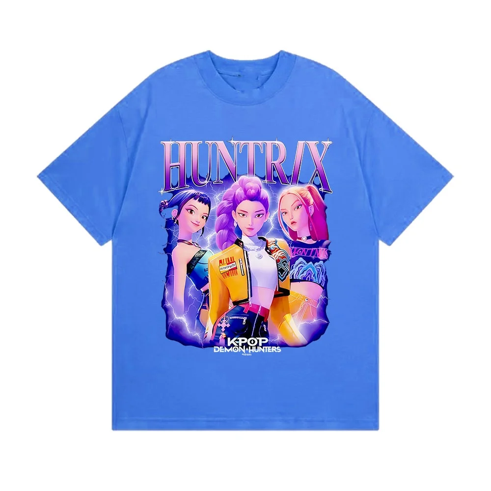 

Kpop Demon Hunters Movie Graphics T Shirts Men Women's High Quality Fashion Oversized T-shirt Harajuku Tops kpop demon hunter