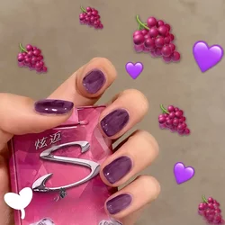 Paquete de 24 uñas postizas japonesas coreanas de Color sólido para mujeres y niñas arte acrílico cobertura completa uñas a prueba de agua puntas de uñas postizas cortas