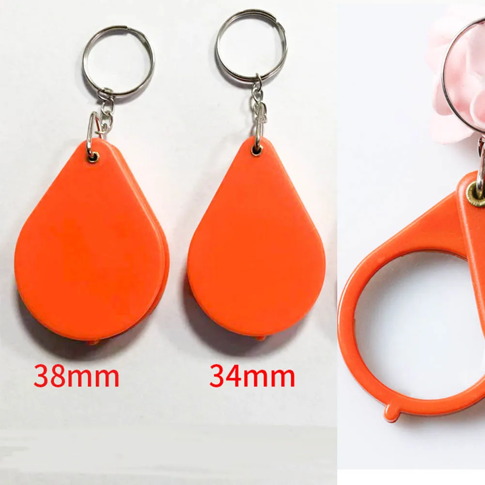 10X Mini Magnifier jewelry Reading Magnifying Glass Loupe Portable Folding Pocket Keychain Magnifier  34/38mm for stamps coins