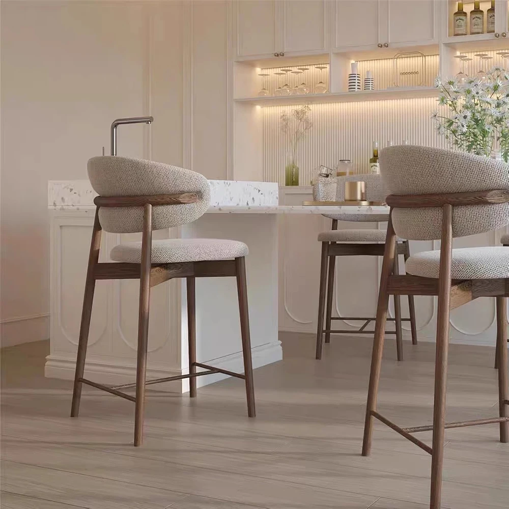 Modern Nordic Bar Chair Luxury Premium Comfortable Living Room Bar Chair Beauty Kitchen Banqueta Alta Para Cozinha Furniture