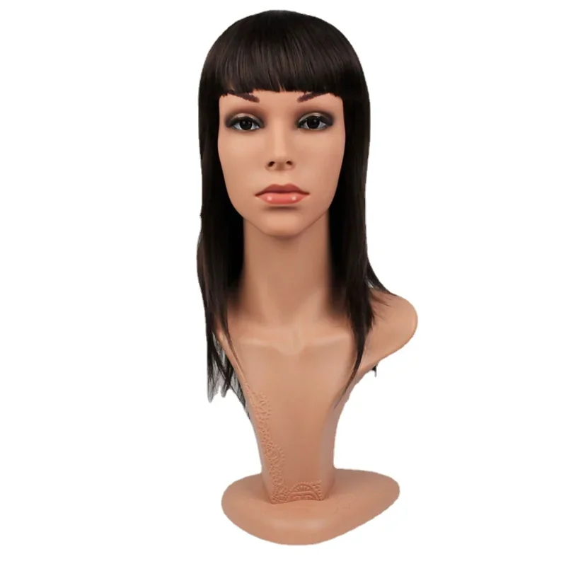 Realistic Life Size One Female Mannequin Dummy Head with One Beautiful Hair for Hat Sunglass Jewelry Display