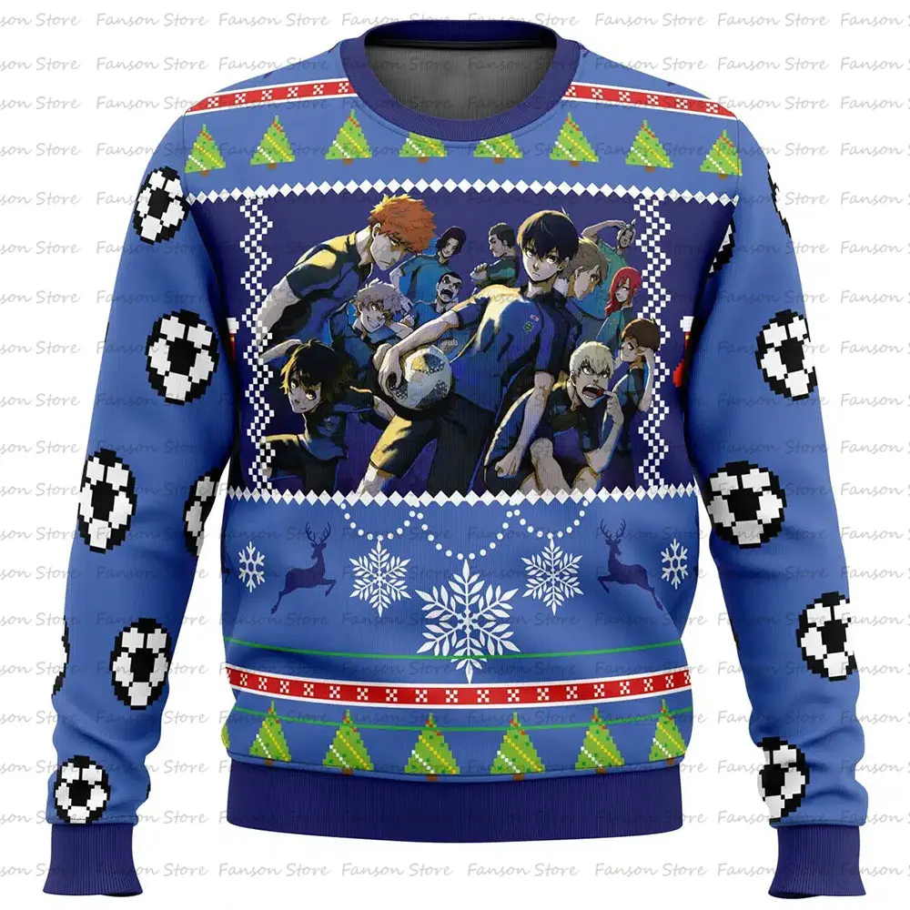 Blue Lock Ugly Christmas Sweater 2025 New Fashion Men Pullover Tops Japan Style Cartoon Anime Women Hoodie Sweatshirt