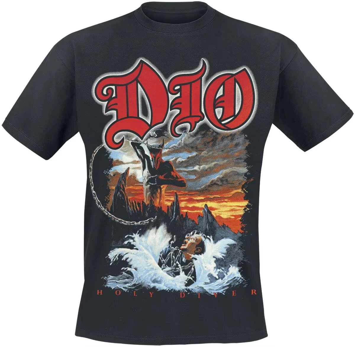 

Holy Diver Dio T-Shirt Peripheral Pattern Printing Summer Luxury Brand Cotton Men's and Women's T-shirt Short Sleeve