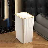 12/15L Press Trash Can Household with Lid Semi Automatic Slim Large Capacity Container Luxury Toilet Waterproof Garbage Bin Can