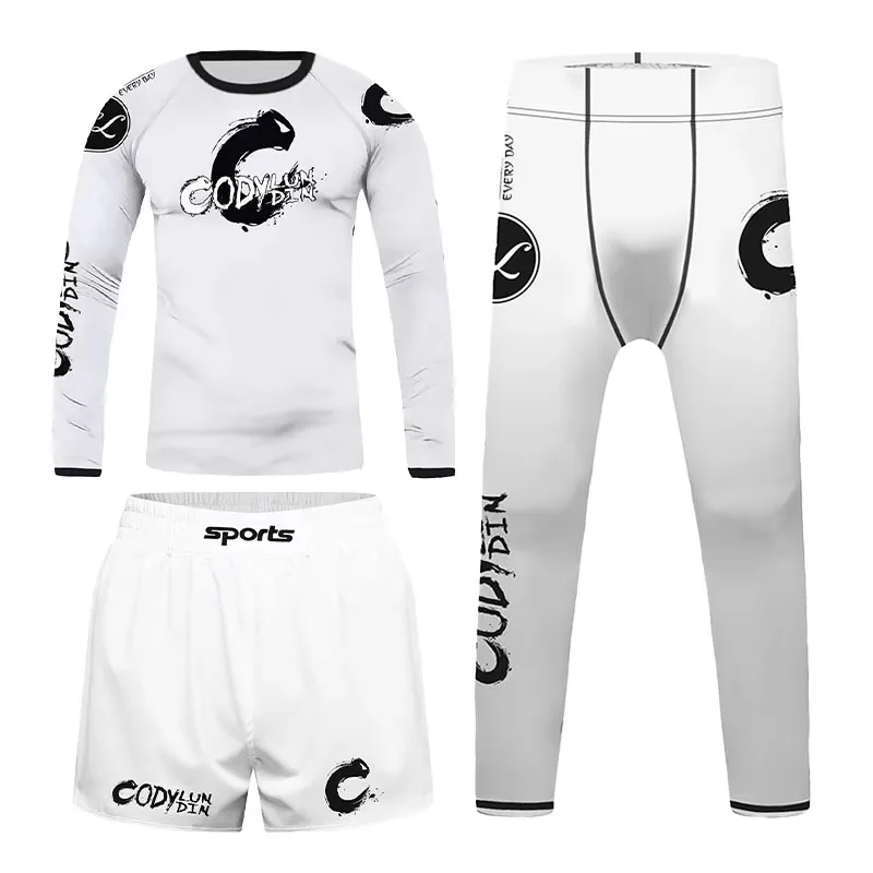 Kid's Sportswear Muay Thai Jiu Jitsu Boxing Rashguard Boys Children Football Gym Clothing Training Running Exercise Tracksuit