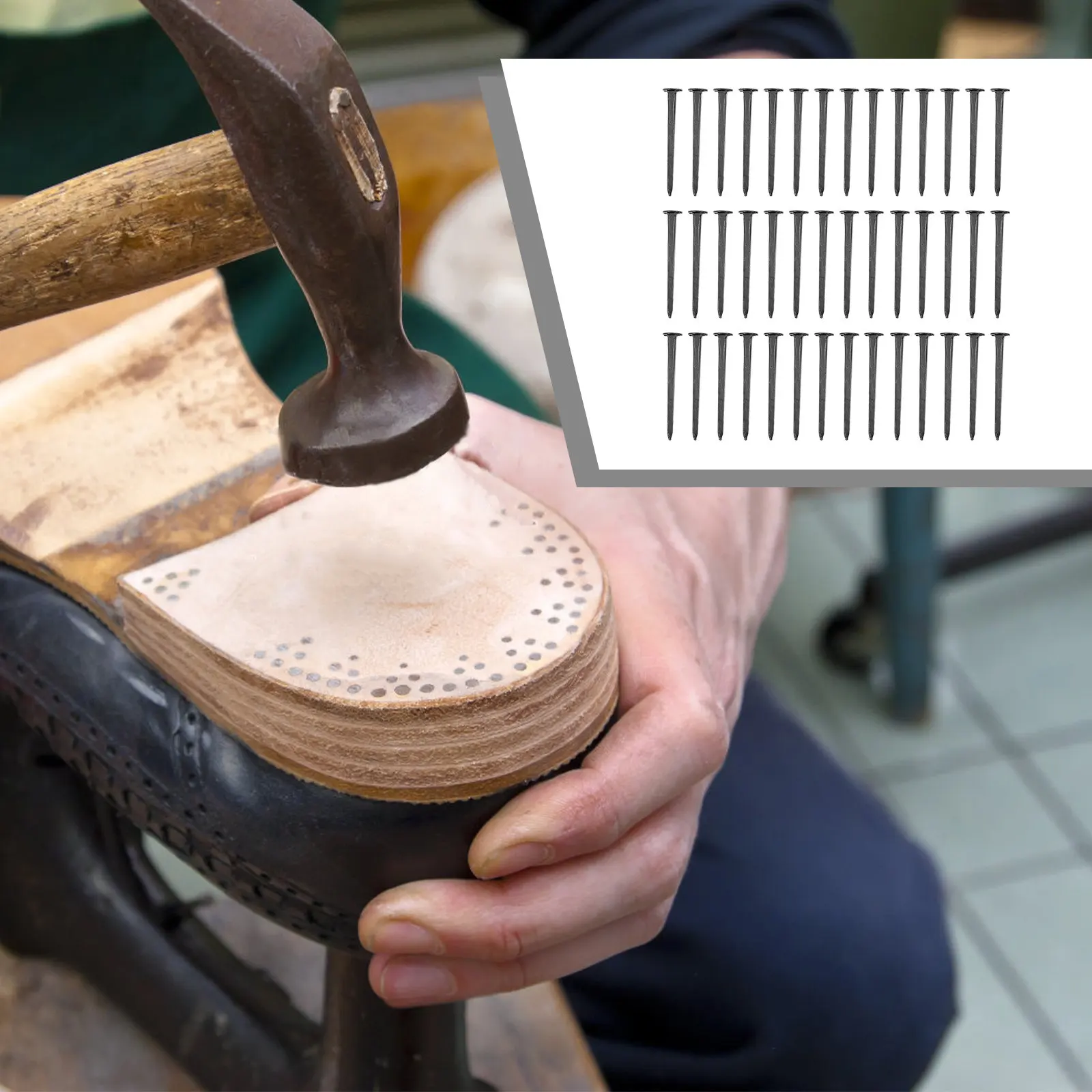 

1 Bag Iron Heels Nails Round Head Shoes Repairing Nails High Reliability Wear Proof for Boots Shoes Heels Replacement