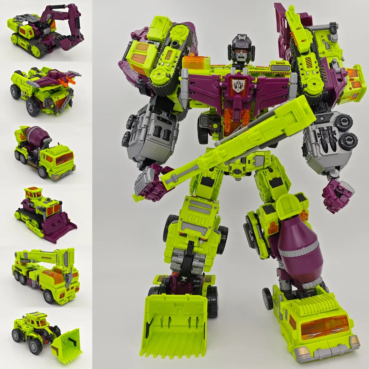 NBK 3349 Transformation Toy Devastator 6in1 Combiner Robot Action Movie Figures Model Bulldozer 42cm Oversize Deformation Car