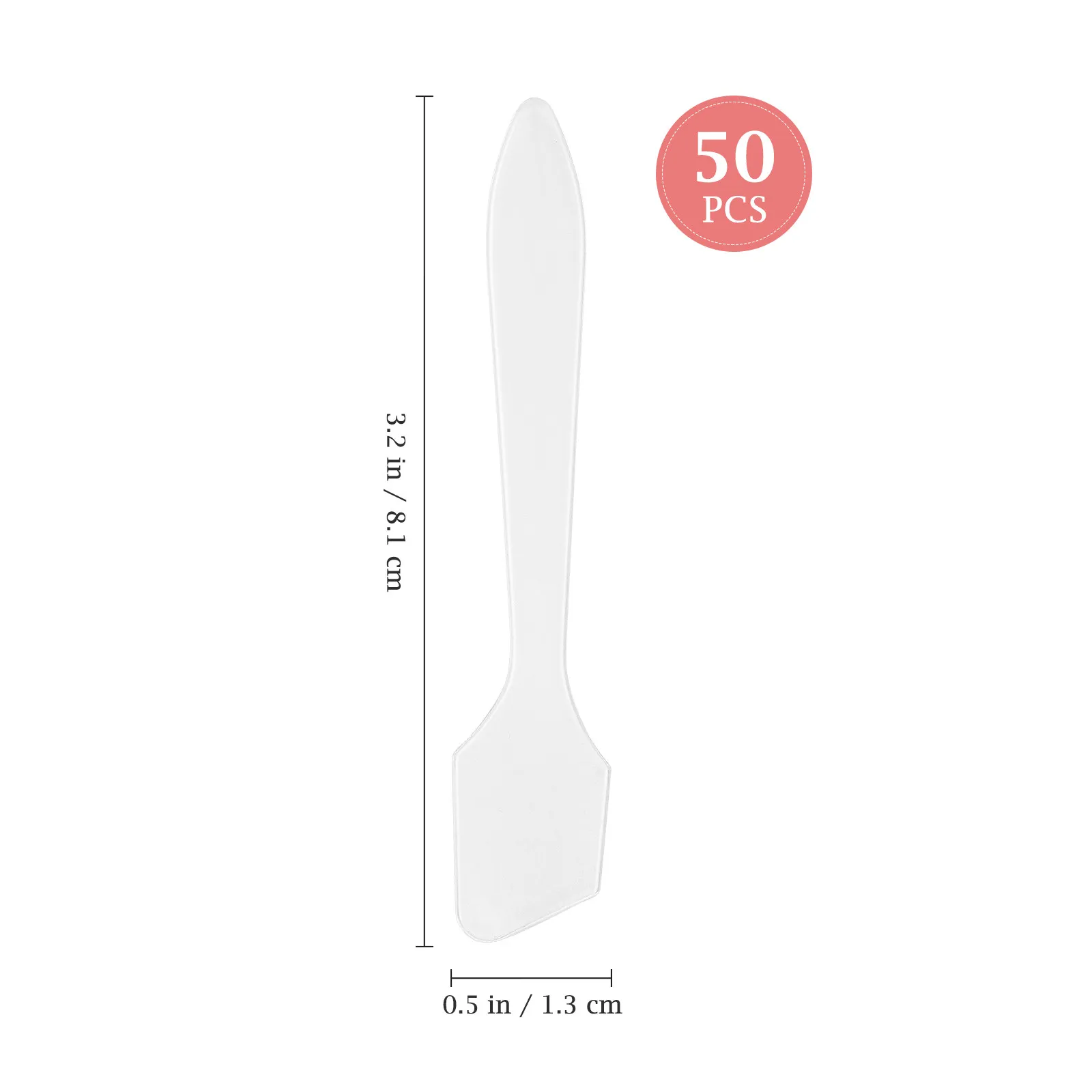 50Pcs Face Mask Spatulas Transparent Plastic Spoons Makeup Applicators Face Cream Eye Cream Mixing Sticks Travel Tools