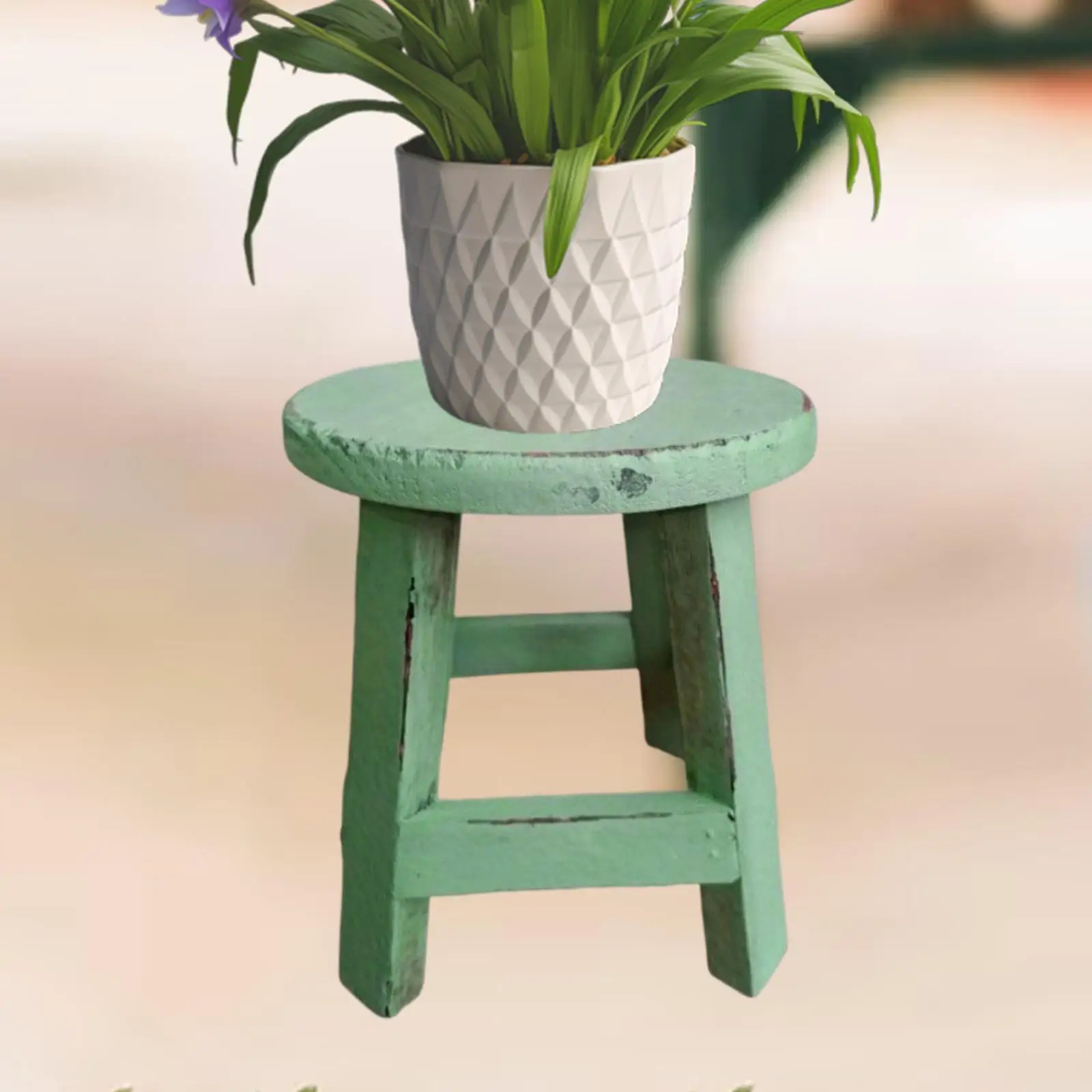 Compact Mini Wooden Plant Stand Pot Stool Flowerpot Table Shelf Display Riser for Living Room Office Decoration