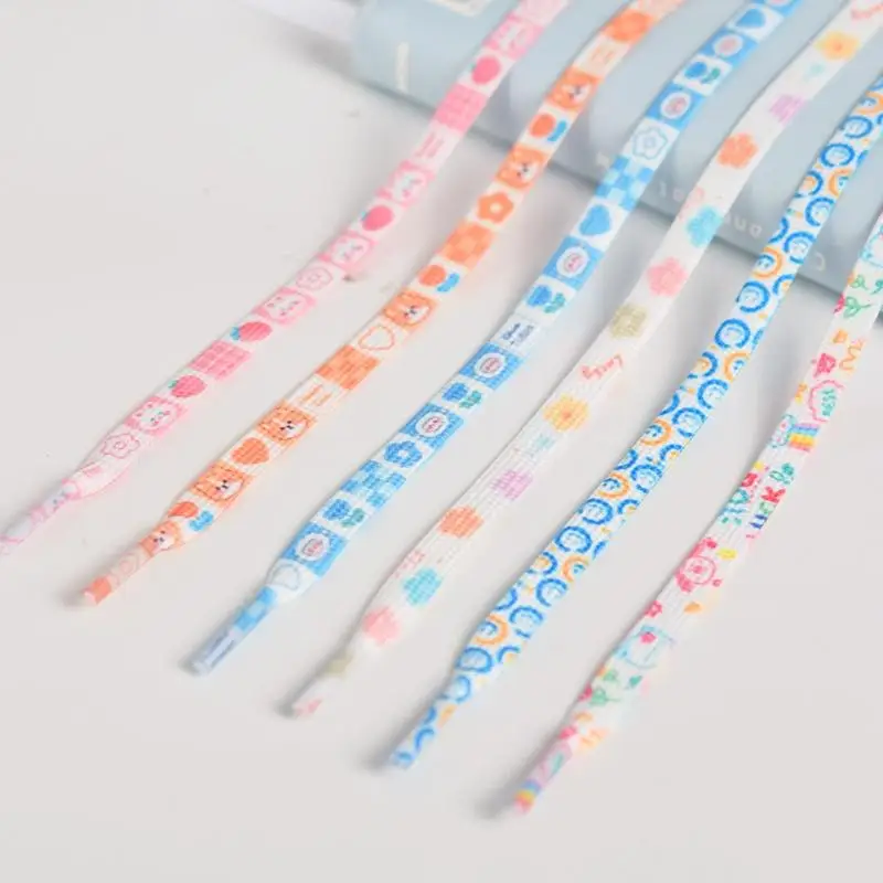 الطباعة أربطة أحذية لطيف القطط الجراء أحذية رياضية أربطة الحذاء الرجال النساء عالية الجودة قماش غير رسمي الأبيض حذاء مسطح الأربطة سلاسل