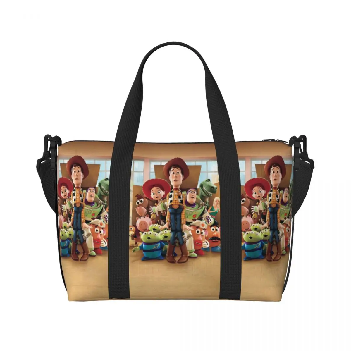 

Пляжная большая сумка «История игрушек» на заказ для женщин, очень большие сумки для спортзала, дорожные сумки для покупок в стиле аниме