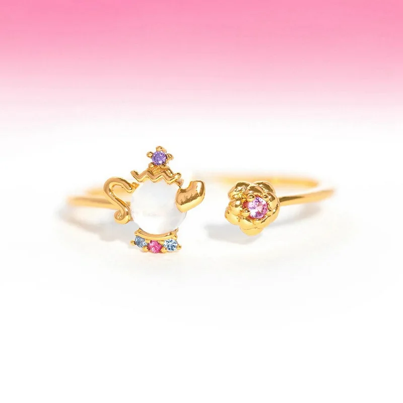 High end fairy tale beauty and beast princess ring, colored zircon ring view 4