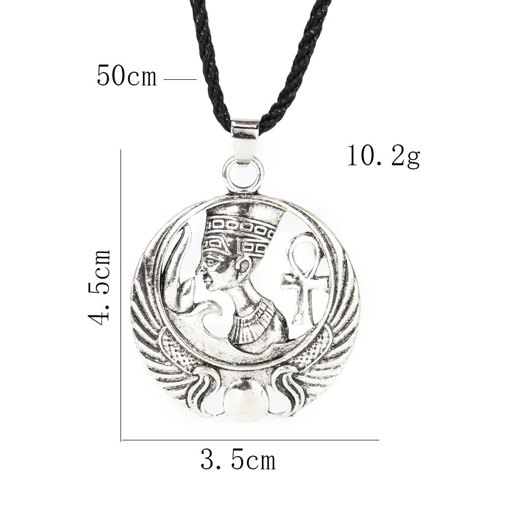 نفرتيتي عنخ قلادة الملكة المصرية صورة أتون فرعون قلادة مصر القديمة را الشمس الله T الصليب تميمة امرأة مجوهرات هدية