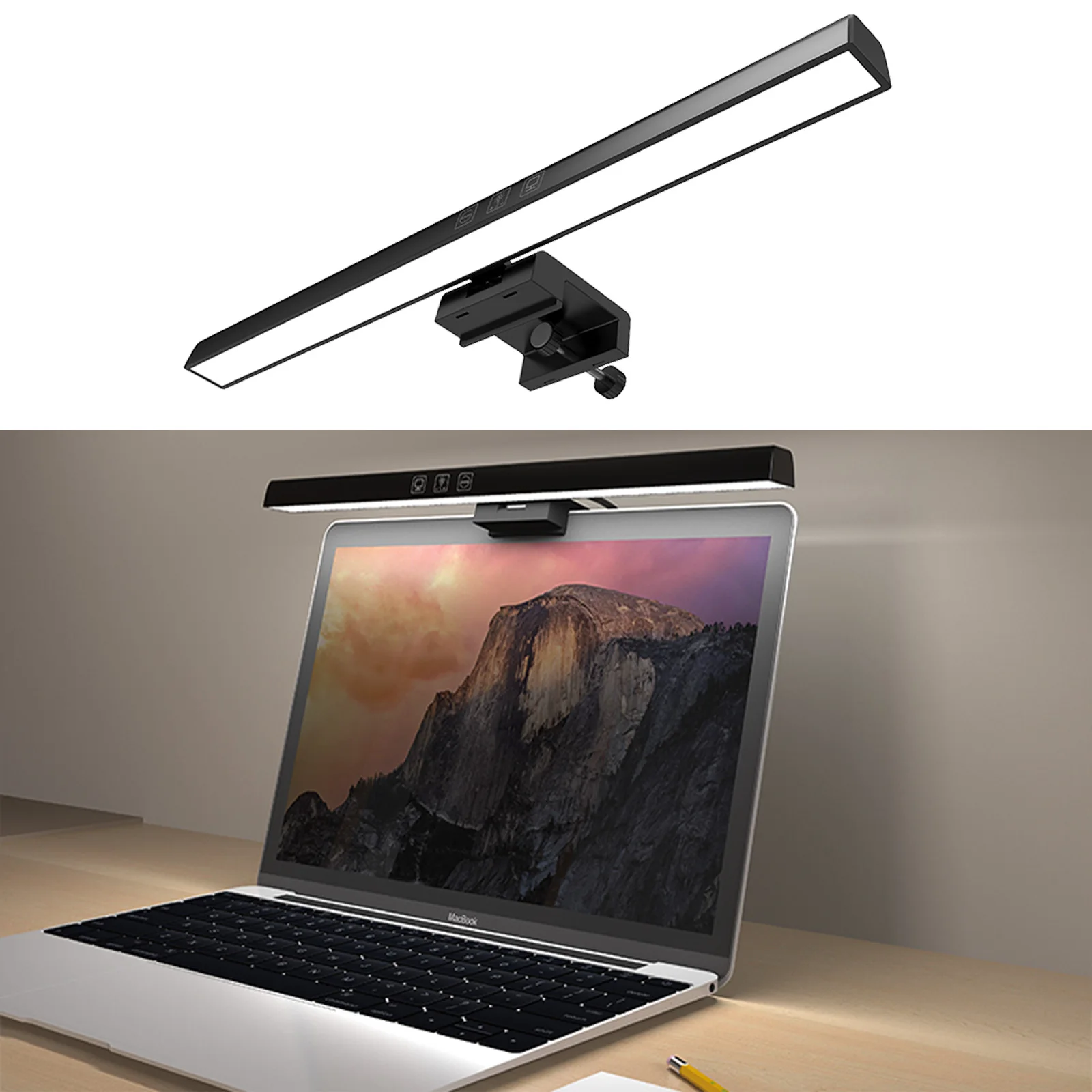 33/50CM PC Computer Laptop Screen Lamp Hanging Light Bar Stepless Dimming Eye Protect Study Reading Touch Lamp with USB