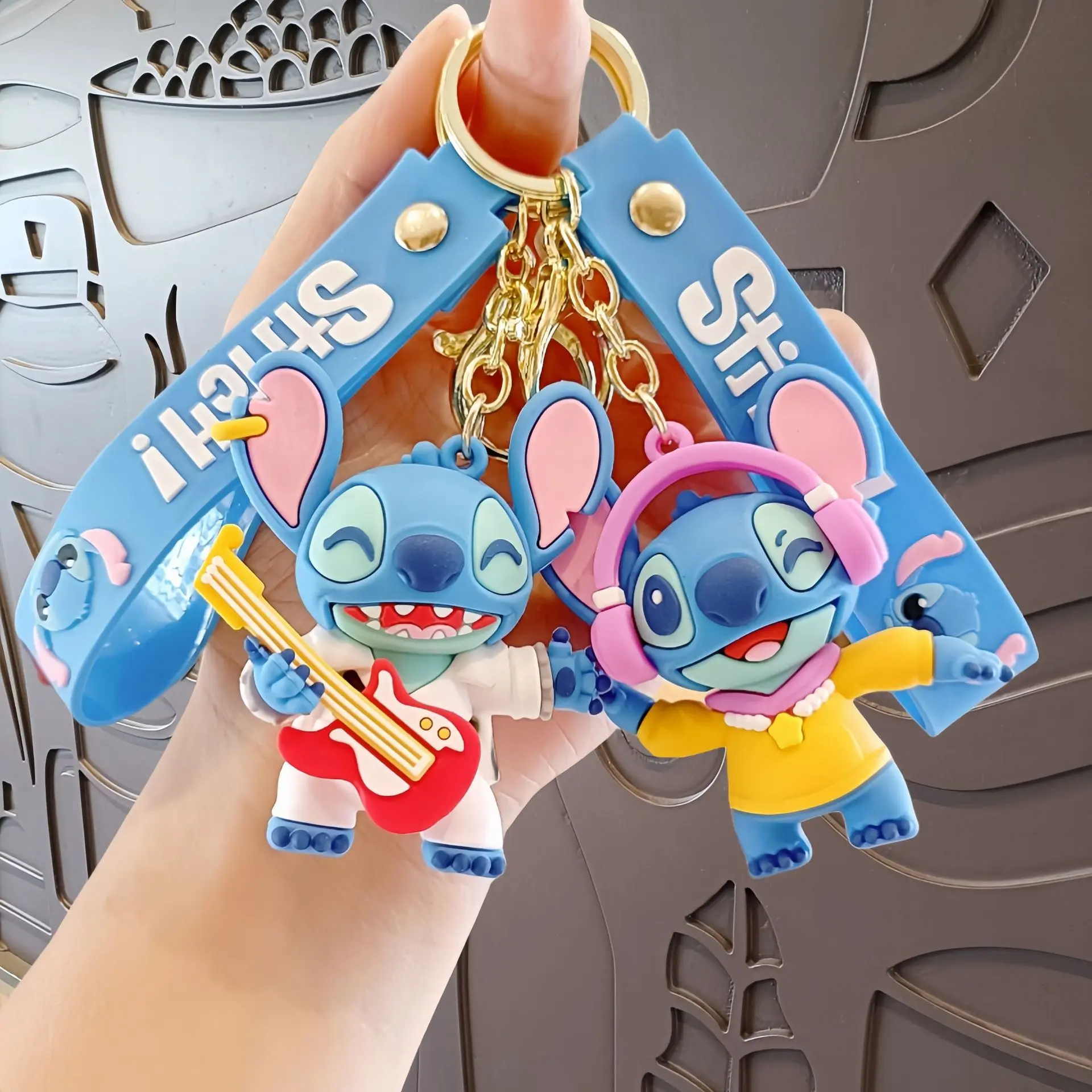 Disney Lilo & Stitch Keychain Doll Keyring Fashion Couple Bag Ornament Pendant Mobile Phone Bag Key Chain Hanging Jewelry Gifts