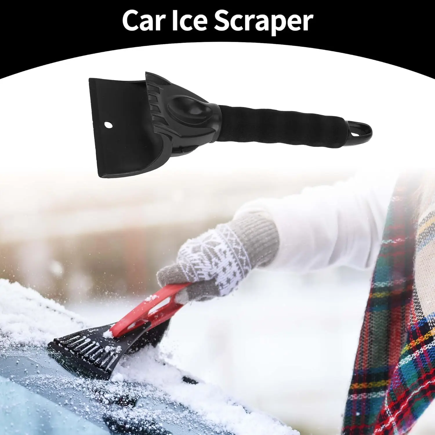 Durable Auto Ice Scraper and Snow Shovel for Car Windshield Windows Doors Frost Removal Winter Cleaning Tool Accessories
