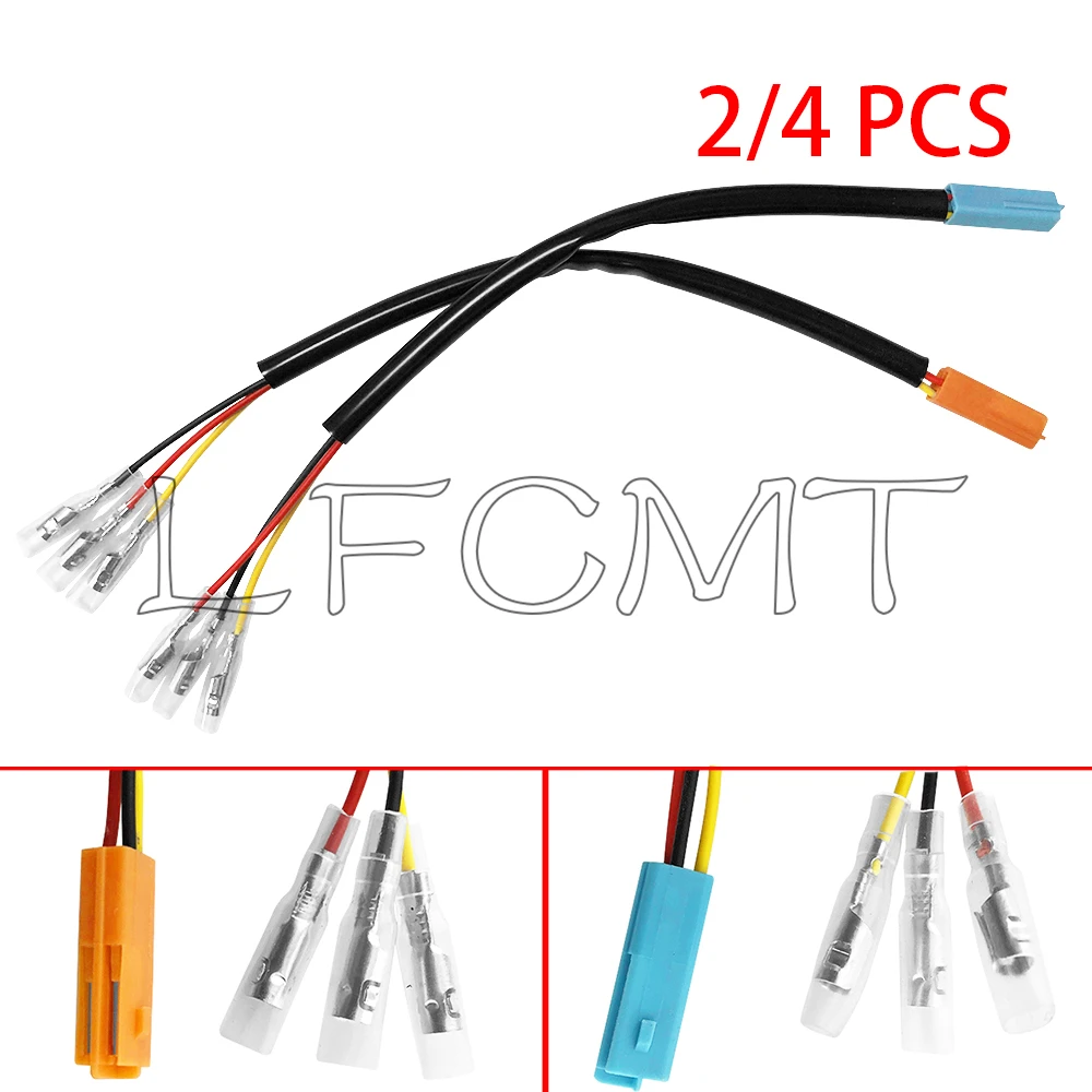 2/4x Fit for HONDA CRF300L CTX NC 700 750 MSX 125 CBR 500R 650 1000 RR 3 Pin Front Turn Signal Adapter Plug Light Wire Connector