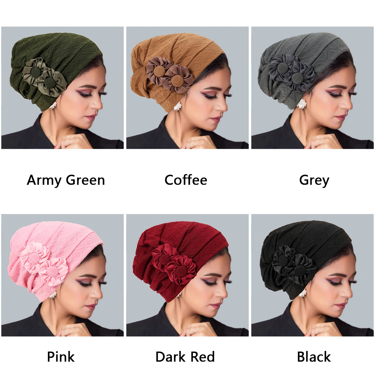 New Muslim Fashion Women's Hijabs Flower Islamic Hijab Chemo Hat Beanies Hiar Loss Cancer Chemo Cap Ladies Bandana Head Cover