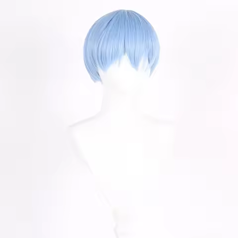 Anime Himmel Wigs Cosplay 30cm Short Light Blue Scalp Wigs Heat Resistant Synthetic Wig