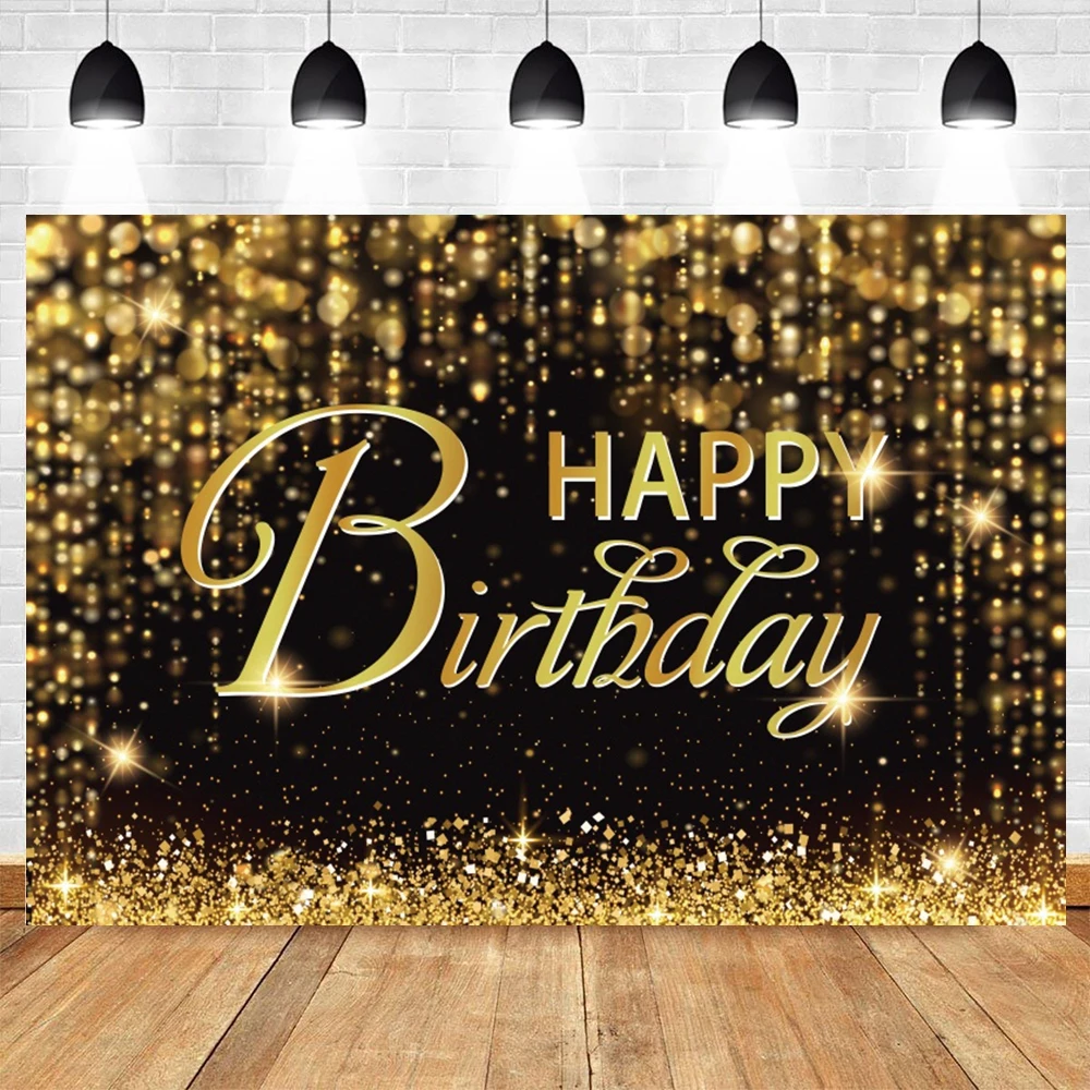 

Gold Glitter Balloon Birthday Backdrop for Adult Party Decor Champagne Gifts High Heels Photobooth Background Celebration Banner