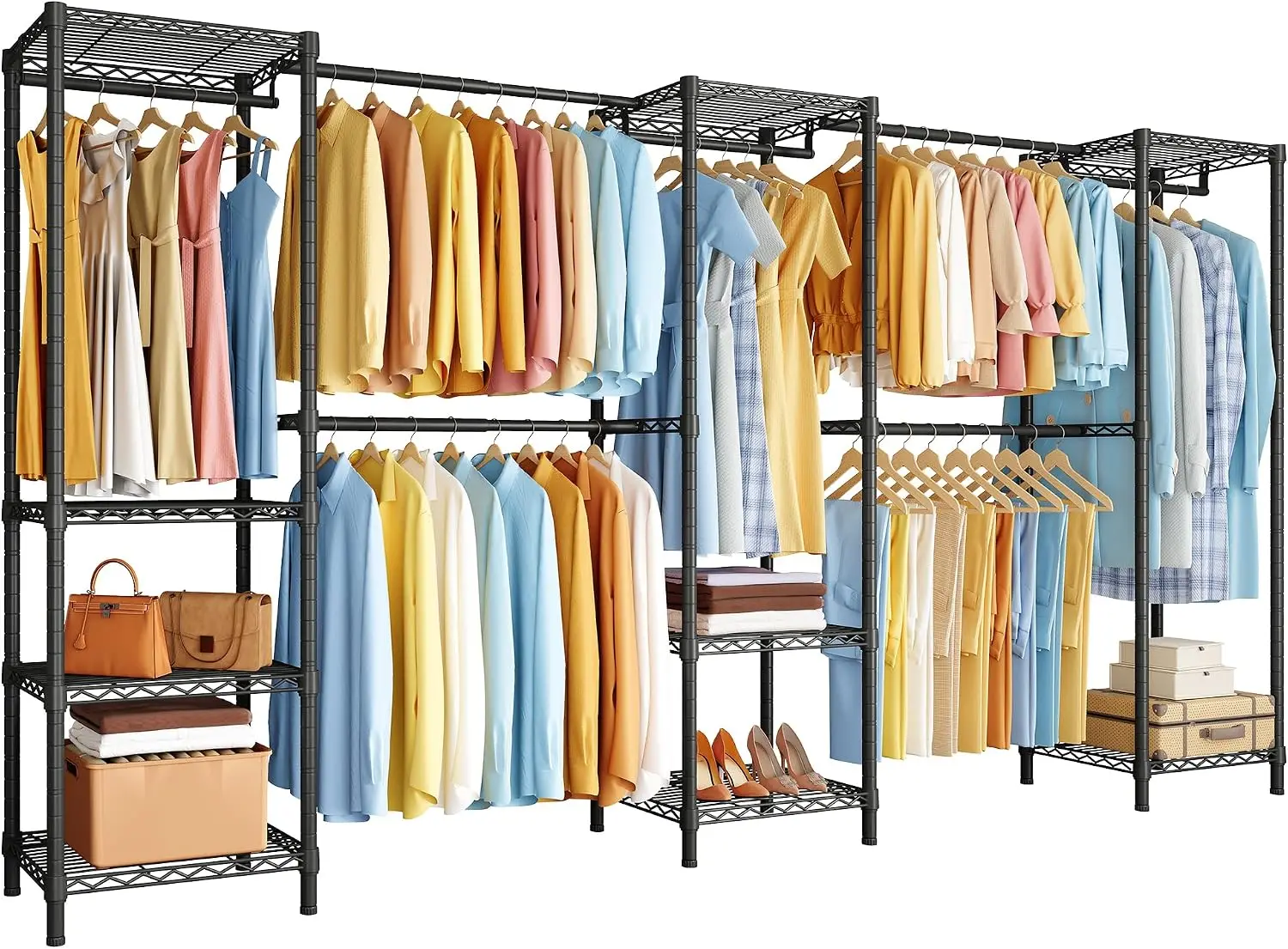 M2 Expandable Clothes Rack, Max Load 1000LBS, Black