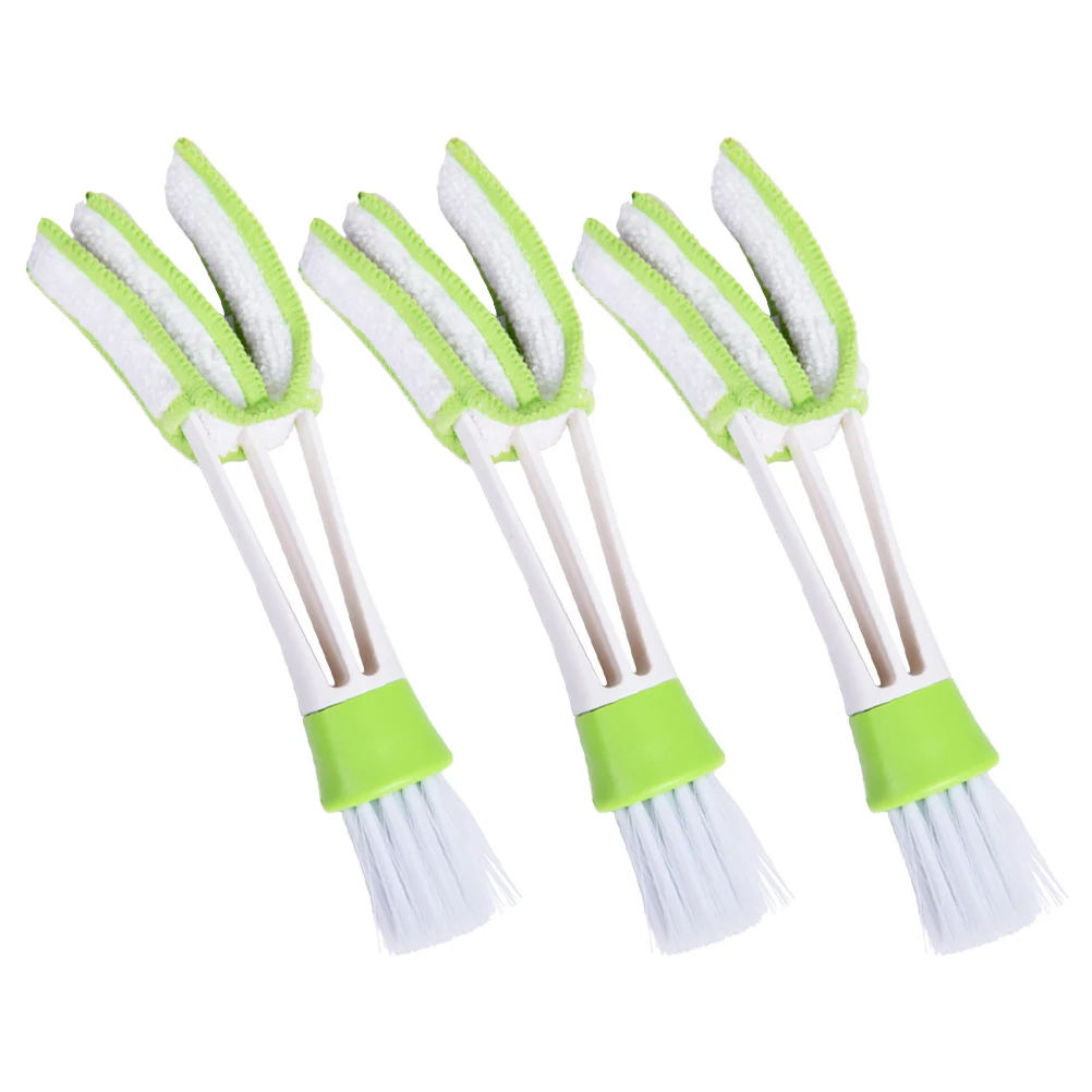

3pcs Brush Double Ended Car Air Vent Duster For Air Conditioner Duster Microfiber Supplies Lightweight Compact Safe for Panels