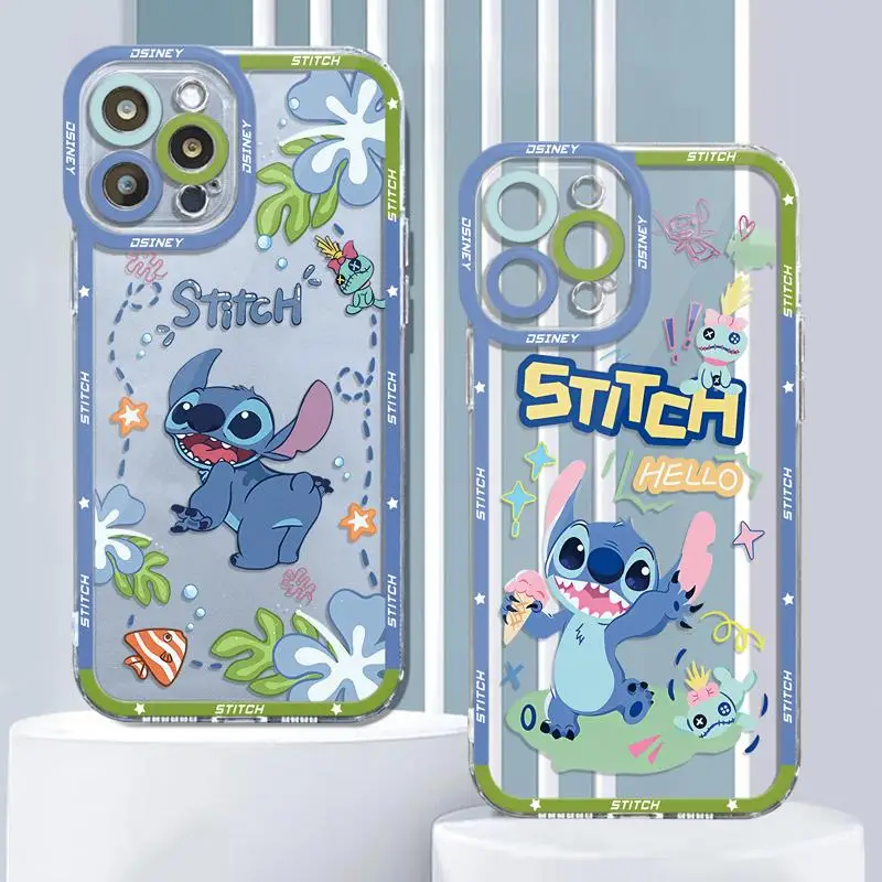 Clear Phone Case For Xiaomi Redmi Note 13 13Pro 12 11 9 10 9S 10S 11S 12S for Redmi 13C Funda Disney Angel Stitch Plants Cover