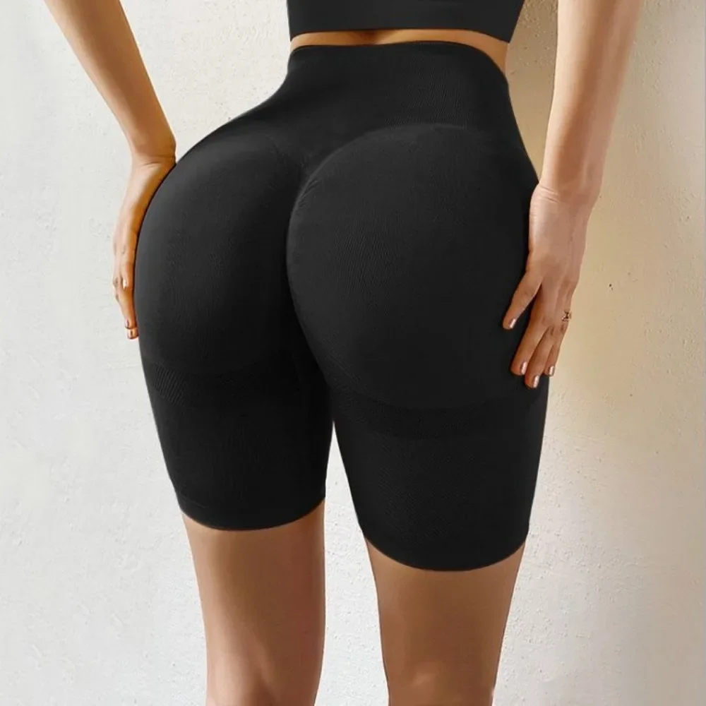 Mini pantaloncini Pantaloni da yoga da donna Invisibili con apertura sul cavallo Sesso all'aperto Estate Vita media Pancia Pesca Hip Slim Fitness a cinque punti Y2K