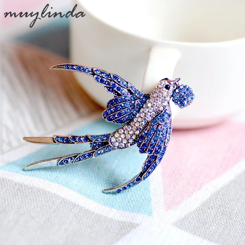 Swallow brooch women's accessories imitation enamel chest flower high-end