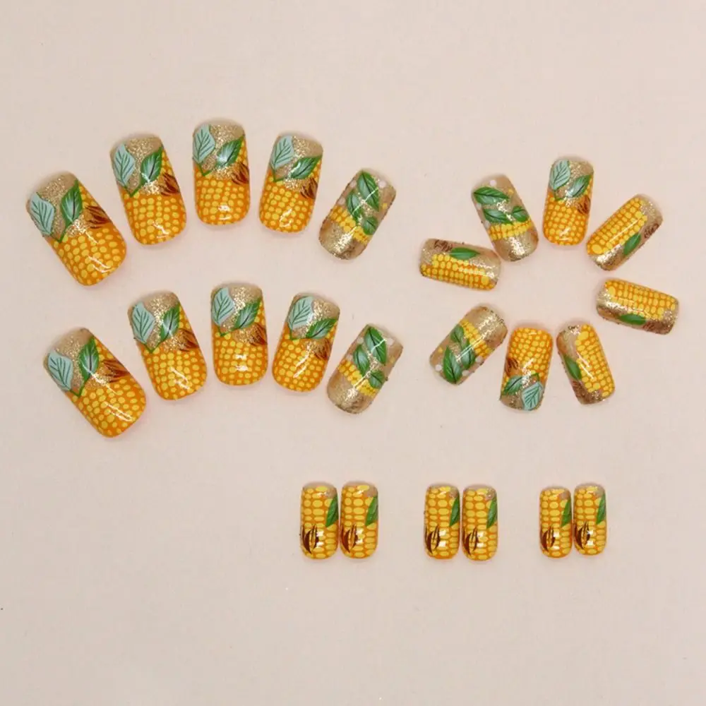 Fashion Long Square False Nails Aurora Purple Cloud Press on Nails Full Cover Love Heart Nail Tips DIY