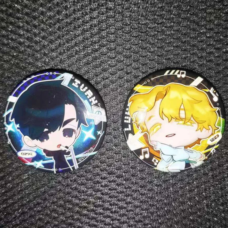 2Pcs/Set 2026 Korean Manga Alien Stage Brooch Ivan Luka Reflective badge 58mm Pin Cosplay Badge Decoration Birthday Gift