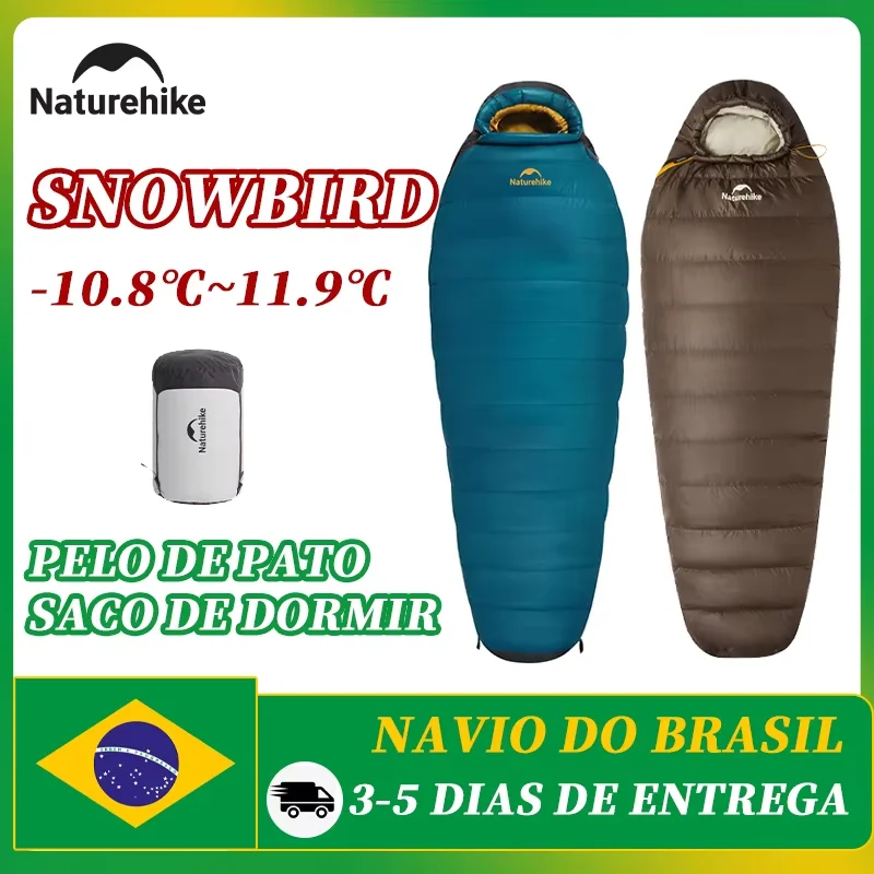 Naturehike snowbird saco de dormir acampamento portátil dobrável pato para baixo ultraleve saco de dormir acampamento saco de dormir à prova dwaterproof água