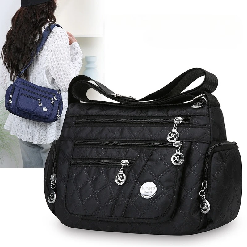 

Bag Women's Large Capacity Shoulder Bag Waterproof and Wear Resistant Multi Pocket Commuter Leisure Outdoor Crossbody Bag